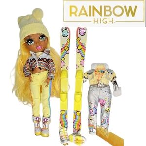 Rainbow High Winter Break Sunny Madison Yellow Fashion Doll With 2 Outfits Skiis